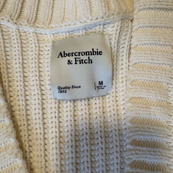 Abercrombie & Fitch White Cameron Seed Stitch Cardigan Sweater - Picture 9 of 12